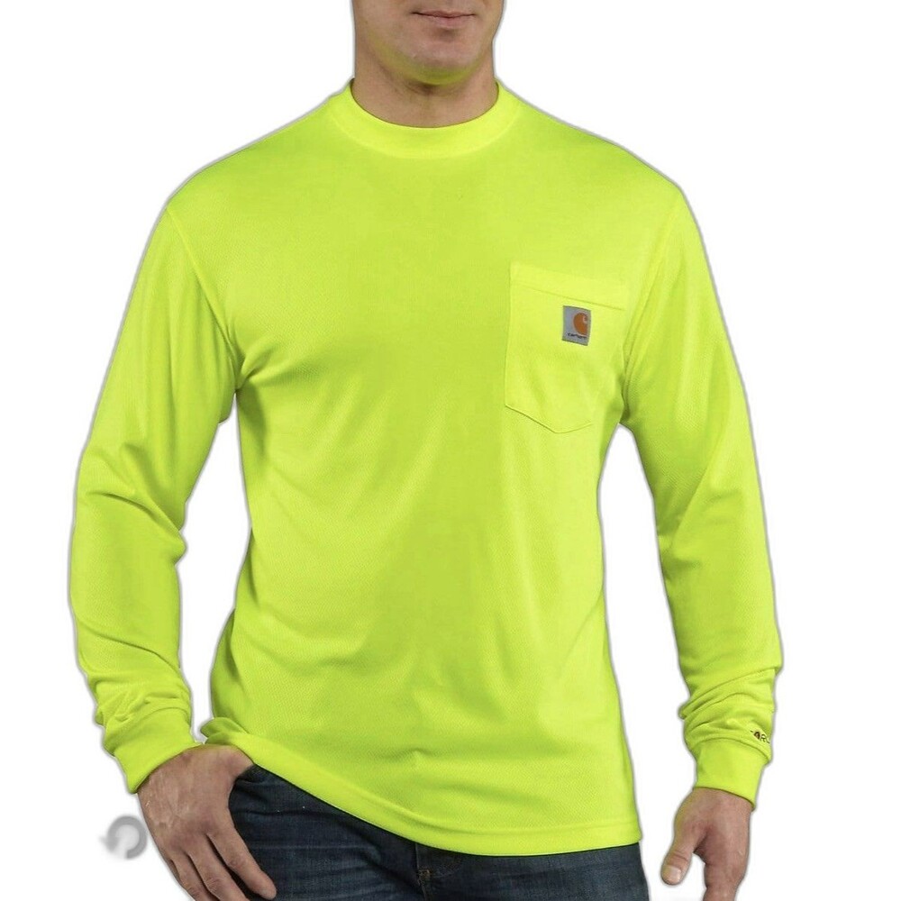 Carhartt Force Color Enhanced Relaxed Fit Long Sleeve Yellow T-Shirt XXL 2XL
